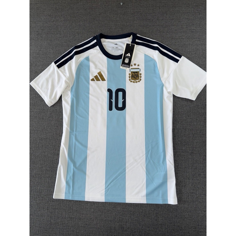 Adidas Argentina Messi #10 Home Soccer Jersey Men's Medium NWT White Blue